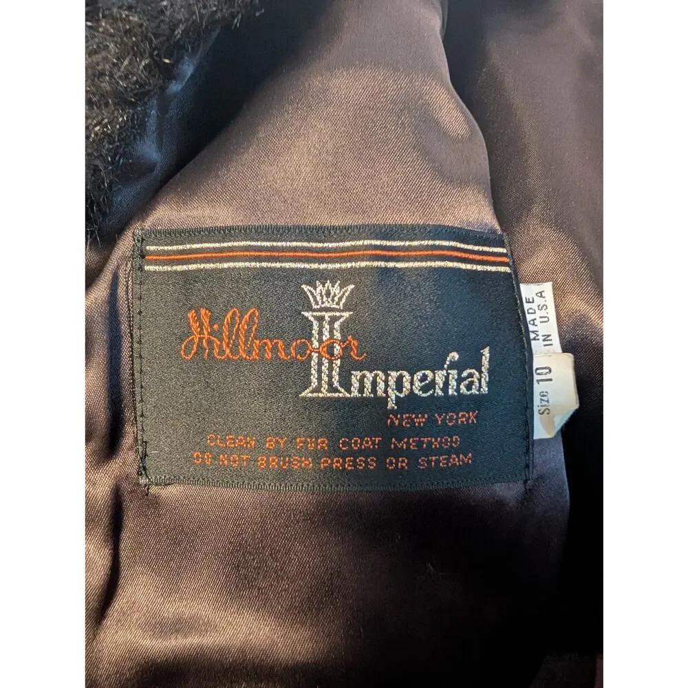1499 - Hillmoor Imperial vintage women's black faux fur vest - Size 10